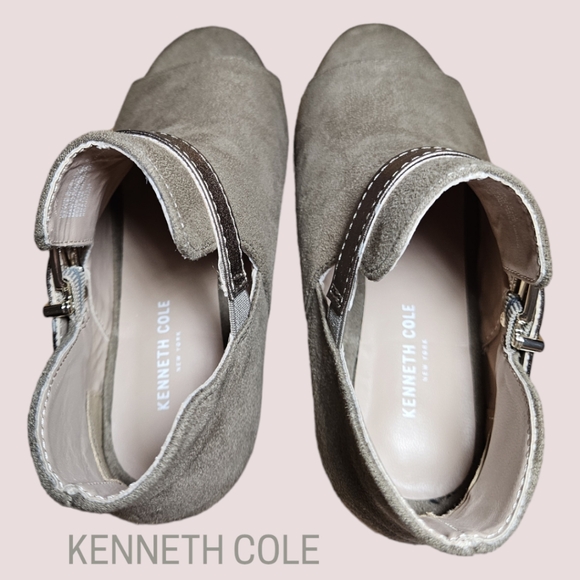 Kenneth Cole Layla Logo Peep Toe Ankle Bootie - Picture 6 of 9